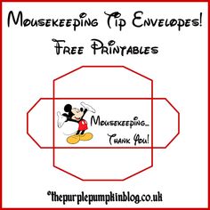 a mickey mouse envelope with free printables