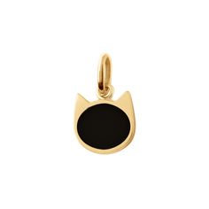 Gigi Clozeau - Cat Black Resin pendant, Yellow Gold Resin Necklaces, Resin Colors, Mixing Colors, Simple Chain, Cat Black, Black Resin, Cat Charm, Cat Pendants, Cat Jewelry