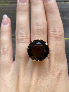 Vintage Solid 14k Yellow Gold Large Smoky Quartz Cocktail Ring Size 7 Quality Fine Estate Jewelry Real Genuine Gold - Etsy Jewelry Real, Ring Size 7, Cocktail Ring, Smoky Quartz, Cocktail Rings, Estate Jewelry, Rings Statement, Statement Rings, Jewelry Rings