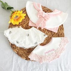 Burb Cloth, Newborn Bibs, Korean Baby, Waterproof Bibs, Boy Bib, Korean Babies, Pink Rose Flower, Lace Bows