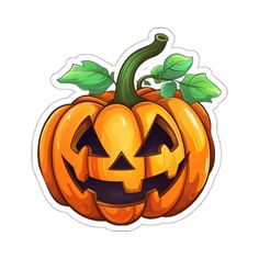 a sticker with a jack - o'- lantern face on the front and bottom