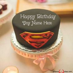 Super Man Birthday Wish Name Cake Boy Birthday Cakes, Rugby Birthday, Cake With Name, Name Cake