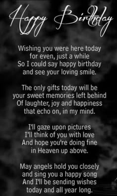 a black and white photo with the words happy birthday