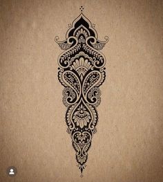 an intricately designed tattoo design on brown paper with the word love written in it