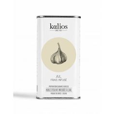 Contenance : 25 cl Composition : Huile d'olive et Ail Créateur : Kalios A Plus, Composition, Drinks