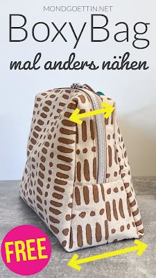 BoxyBag mal anders nähen - kostenlose Anleitung auf Youtube - Mondgöttin Boxy Bags, Diy Sewing Gifts, Sewing Tutorials Free, Bags Tutorial, Diy Sewing Projects, Sewing Gifts, Gifts For Adults, Tote Purse