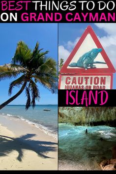 there is a sign that says best things to do on grand cayman island