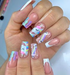 Posted by Zoe Scott: Hey party people, buckle up because today we're zeroing in on the milestone of all milestones—your 21st birthday! Turning 21 is like unlocking a new l... Joy Nails, Luxury Nail Art, Unicorn Nail Art, White Almond Nails, Birthday Nail Designs, Mickey Nails, Blue Coffin Nails, Birthday Nail