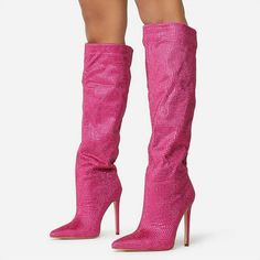 Get 10$ off for your 1st order at www.fsjshoes.com💃✨ Step into elegance and embrace your style with our stunning Elegant Knee Boots! 👢🌟 These boots are designed to elevate your fashion game with their timeless appeal. The knee-high length exudes sophistication, while the sleek silhouette adds a touch of modernity. Pink Sparkly Boots, Clear Heel Boots, Sparkly Boots, Rhinestone Boots, Pink Stilettos, Metallic Boots, Luxury Boots, Boot Bling, Summer Boots