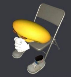 a banana sitting on top of a chair next to a pair of white gloves and tennis shoes