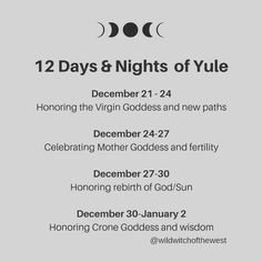 12 Days Of Yule, Witchy Holidays, Yule Ideas, Wicca Holidays, Yule Traditions, Oak King, The Triple Goddess, Samhain Ritual, Pagan Christmas