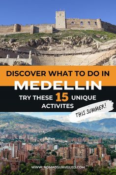 an image of a city with the words, discovering what to do in medelinn try