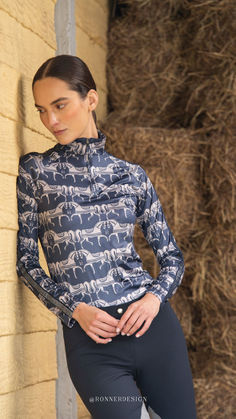 Equestrian performance quarter-zip with Steed Print, designed for style and functionality in active wear. Stylish Equestrian, Riding Outfit, Horse Riding, Second Skin, Lifestyle Brands