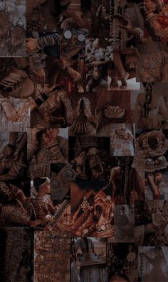 a collage of images with different people dressed in ethnic garb and headdress