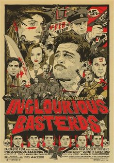 a movie poster for the film ingglukious easters with an image of a man