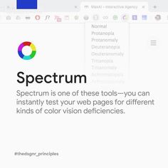 an image of a web page with the words spectrum in bold font and colors