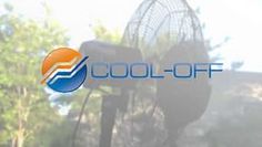 the logo for cool - off is shown in front of an image of a fan