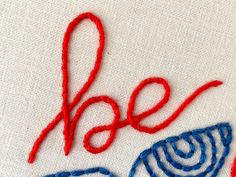 a close up of a piece of embroidery