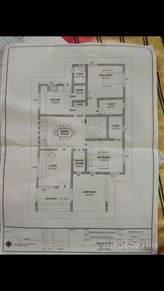 a blueprint shows the floor plan for a house