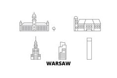 some buildings are shown in black and white with the word warsaw above them on it