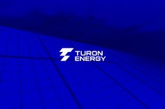 the logo for turbon energy is shown on a dark blue background with white lines