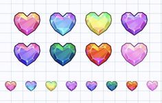 the different shapes and sizes of hearts are shown in this screenshote screen shot