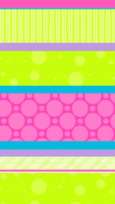 four different colored lines with dots on them and stripes in the middle one is pink, green, yellow, and blue