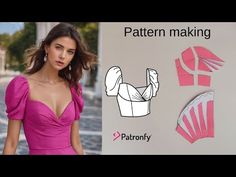 Patronfy - YouTube Bustier Draping, Cupped Bustier Pattern, Sweetheart Bustier Pattern, Balloon Sleeves Pattern, Bustier Pattern Drafting, How To Add A Bust Dart To A Pattern, Basic Dress Pattern