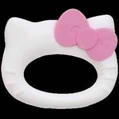 a pink and white hello kitty hair ring