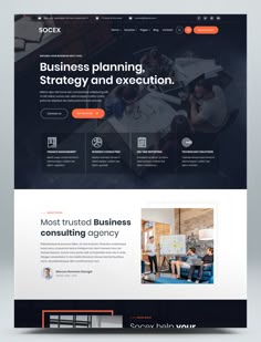 an image of a website page with the word, business planning strategy and executive on it