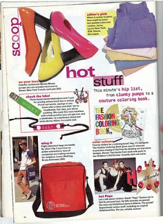 an article in the magazine about shoes and handbags for women's health care