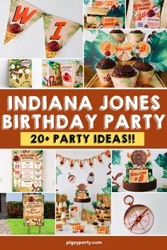 Indiana Jones Party Decor Ideas Indiana Jones Party Food, Movie Birthday Party Favors, Indiana Jones Cake, Indiana Jones Games, Happy Birthday Month, Bible Themes