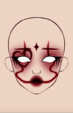 Vintage Makeup Products, Creepy Clown Makeup, Cute Clown Makeup, Halloweenský Makeup, Holloween Makeup, Makeup Charts, Creepy Makeup, Cute Halloween Makeup, Makeup Drawing