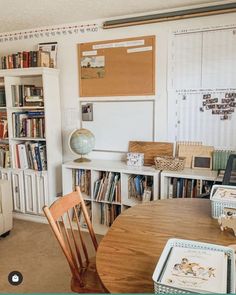 a living room filled with furniture and bookshelves covered in lots of bookcases