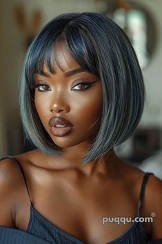 Black Women Bob Hairstyles, Women Bob Hairstyles, Natural Short Hairstyles, Mini Twists Natural Hair, Short Hairstyles For Black Women, Side Braid Hairstyles, Brown Hair Looks, Chocolate Brown Hair