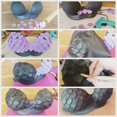 there are many pictures of how to make an angel wings headband with paper mache