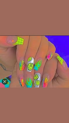 Edgy Nails, Grunge Nails, Simple Acrylic Nails, Cute Acrylic Nail Designs, Her Nails, Acrylic Nails Coffin Short, Kawaii Nails, Summer Acrylic Nails, Short Acrylic Nails Designs