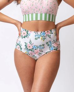 Reversible Ultra High-Waist Swim Bottom | Lime Ricki Swimwear Modest Swim, Short One Piece, Plus Jumpsuit, Bring It Back, High Waisted Swim, Contrasting Trim, Nursing Friendly, Swimwear For Women, Swim Skirt