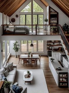 Loft House Design, Tiny House Luxury, Tiny House Loft, Tiny House Layout, Loft House, Dream House Rooms, A Frame House, Tiny House Interior, Tiny House Cabin