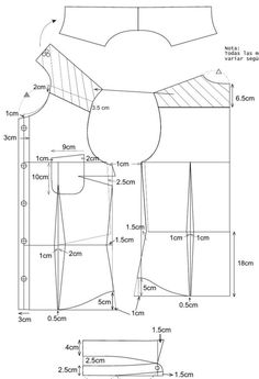 the technical drawing shows how to measure and draw an object with measurements for each piece