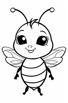 Bee Coloring Page 3 for Kids Bee Coloring Page, Bee Coloring, Flamingo Coloring Page, Bee Quilt, Fruit Coloring, Insect Coloring Pages, Kids Vegetables, Bee Coloring Pages