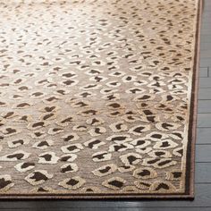 an animal print rug on the floor