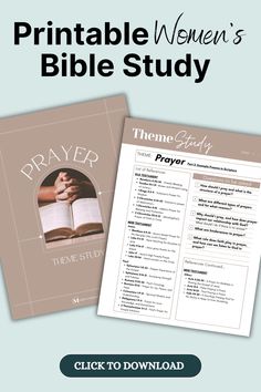 the printable women's bible study book is shown with an image of a hand holding