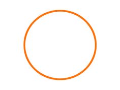 an orange circle is shown in the middle of a white background, with one line running through it