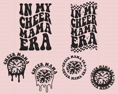 some type of sticker that says in my cheer mama era