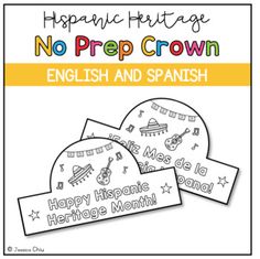 two spanish language posters with the words no prep crown, english and spanish