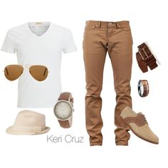 Summer wear Summer Outfit Polyvore, Pants Summer Outfit, Men Beards, Outfit Polyvore, Levis Pants, Pants Summer, Brown Pants