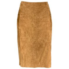 RALPH LAUREN Collection skirt comes in a tan suede featuring a pencil style, double back slits, and a back zip up closure. Very Good Pre-Owned Condition. Marked: 6 Measurements: Waist: 29 inches Hip: 36 inches Length: 24 inches Reference: 113831 Category: Skirt More Details Brand: RALPH LAUREN Size: 6 Color: Tan Material: Suede Pattern: Solid Style: Pencil Skirt Length: Below Knee Age Group: Adult Gender: Female Velvet Pencil Skirt Outfit, Pencil Skirt Outfit, Velvet Pencil Skirt, Style Pencil Skirt, Knee Skirt, Pencil Skirt Outfits, Knee Skirts, Ralph Lauren Collection, A Pencil