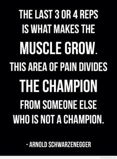 the last 3 or 4 reps is what makes the muscle grow this area of pain divides the champion from someone else who is not a champion