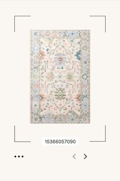 an image of a rug on the app store's homepage, with text overlaying it